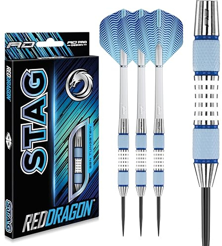 RED DRAGON Stag 26g Tungsten Darts with Flights and Stems