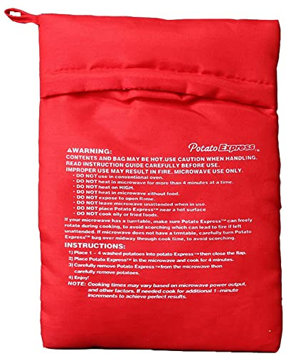 MonLiya 2 Pcs Microwave Potato Cooker Bag Tortillas Cooker Bag Washable and Reusable Bag Perfect Potatoes Just in 4 Minutes