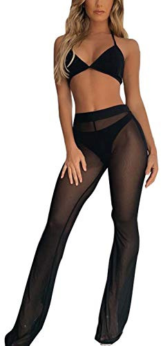 Loalirando Pantalon de Plage en Maille Transparente Bikini Cover Up