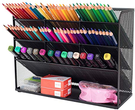 Vikmyer Netz Schreibtisch Organizer Multifunktionale Desktop Schreibwaren Stifthalterbox für das Heim Büro Schule Supply Lagerregal