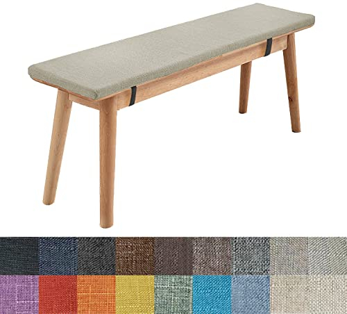 WTHYGB Bankauflage Bankkissen 170 X 50 X 5CM Waschbare Rutschfestes 5CM Dickes Gartenbank Sitzkissen mit Abnehmbarem Bezug, Stuhlkissen für Garten Terrasse Esszimmer Küche, 148 Größen (Hellgrau)