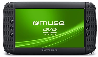 Muse M-1028CVB Lecteur DVD Portable à Grand écran, Prend en Charge DVD, DVD-R/RW, CD, CD-R/RW. Compatible avec MP3, JPEG et Xvid. Écran TFT LCD de 10,1 avec contrôle de la luminosité.