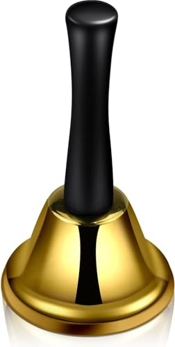 Acooruiteng Campana de mano clásica campana de mesa, campana de servicio, campana de recepción para cena escolar en recepción, servicio de hotel, meditación, oración