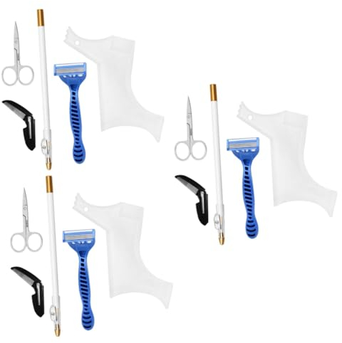 Beaupretty 3 Sätze À 5 Stück Bartpflegeset Bartbürste Gesichtswerkzeug Bartformungsvorlage Bartstift razor rasiere Bartformungsset Bartformer falten Styler Klappkamm Suite Mann einstellen