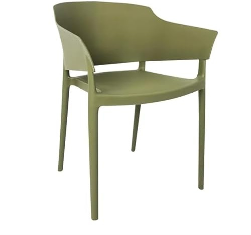 Bolero Lorenzo Plastic Stackable Cafe Chairs Green Tea (2 pack) DX971