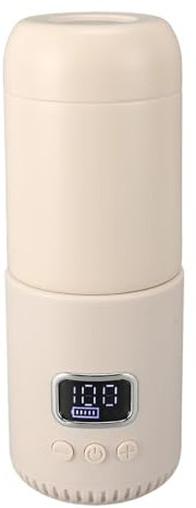 Sxhlseller Calentador de Leche Portátil, Calentador de Biberones Rápido Inalámbrico para Leche Materna, Fórmula, Agua, 400 Ml, 55 ° C, Calefacción Eficiente, Hervidor Eléctrico de Viaje con