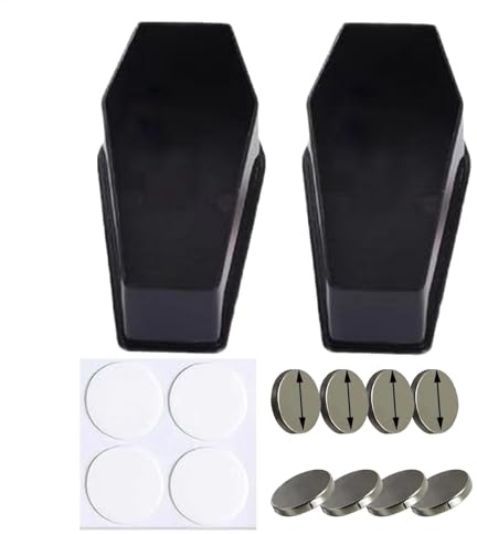 2 Pack Jumping Spider Coffin, Gothic Jumping Spider Hide, Jumping Spider Coffin Cave with 8 Magnets, Terrarium Accessories Decoration for Jumping Spiders, Wolf Spiders and Praying Mantises