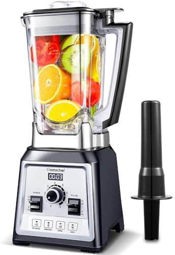 AMZCHEF Standmixer 2000 Watt | 2L Mixer Hochleistungsmixer | Blender mit 8 Einstellbaren Geschwindigkeiten und 4 Vorprogramme für Crushed Ice, Smoothie Maker, Fleisch Mixer | BPA-Freiem