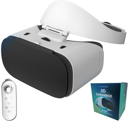 CXCZFG Visore VR Telefono Controller, Occhiali VR 3D TV, Film E Videogiochi, Virtual Reality Headset per iPhone/Android Phone Compatibile 4.7-7.1 Pollici(Y05)