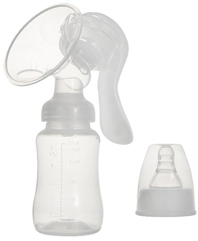 KOAHDE Extractor de Leche Manual de Silicona,Extractor de Leche Transparente,Extractor de Leche Manual,Chupete y Cepillo 2 en 1,Saca Leches Materno,Colector de Leche Materna,1PC