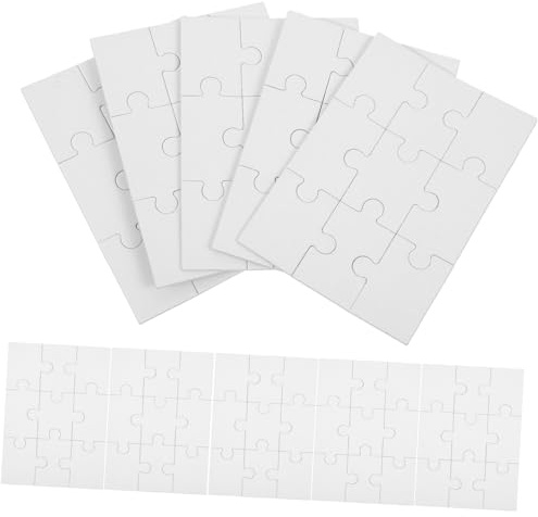 GALPADA Rompecabezas Blanco para Dibujar y Armar Niños 13x9 Cm Piezas De Cartón Suave DIY Creatividad Educativa Juego Artístico 10 Hojas para Manualidades