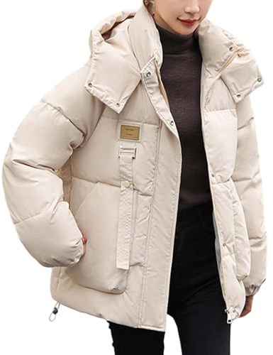 Chaquetas de invierno para mujer chaqueta plegable Cálido Parka Larga manga con solapa felpa, otoño, ropa abrigo cálida relleno plumas nico Termica Plumíferos