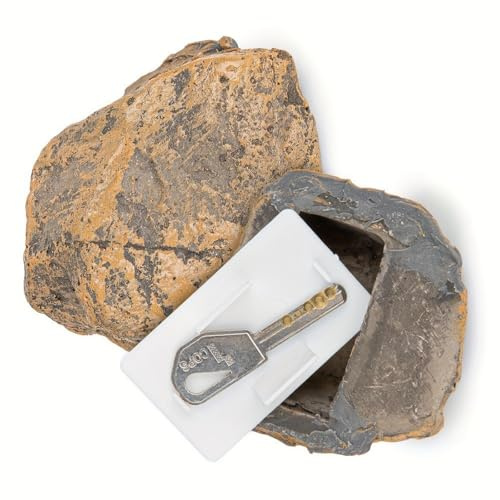 Hidden Key Holder for Outside, Hide a Key Rock, Camouflage Outdoor Key Hider, Weather Resistant Resin Hide Key Storage Box-Fake Rock For Backyard Garden Security