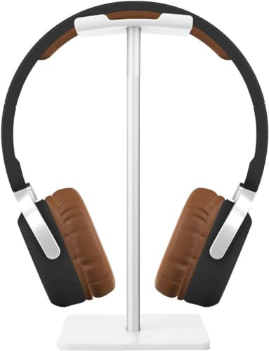 Nwubay Headphone Stand Aluminum Holder for Microsoft Xbox One Chat, Turtle Beach Recon 50X/50P/Beach XO One Stereo, KingTop Each G2000, Sony Playstation Wireless Stereo Headset & More (White)