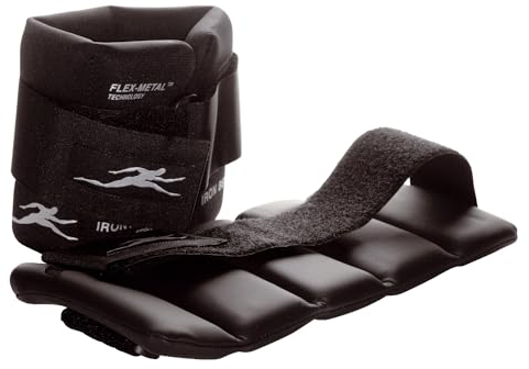 Ironwear Gewichtsmanschetten | Variabel einsetzbar für Hand- und Fußgelenke | Schwarz | Im Wasser nutzbar | 30x13 cm | Gelmasse mit Eisengranulat | 100% Nylon