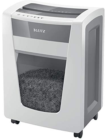 Leitz IQ Office Pro Aktenvernichter CH, Mikroschnitt, Sicherheitsstufe P5, 15 Blatt Kapazität, 30L Abfallbehälter, mit Schweizer Netzstecker, Weiß, 80052000