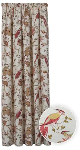 The Mill Shop Kensington Lined Curtain (1 Panel) - Size: 45 x 84 (114 x 213cm). Washable Front Door Pencil Pleat Curtain with 3 Tape Top