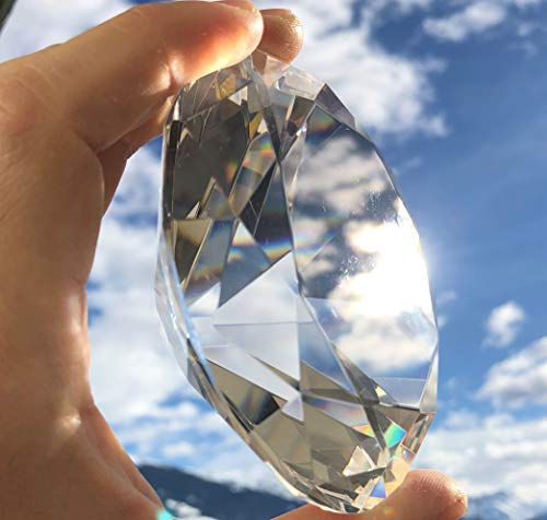 FAIRY TAIL & GLITZER FEE Glasdiamant Kristallglas 10 cm Diamant Brillant 8 cm 7 cm 5 cm Dekodiamant Glas (Klar, 8)