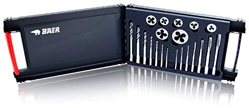 BAER Gewindeschneider Set HSSG: Maschinengewindebohrer Durchgangs- & Sackloch | Schneideisen: M 3-12 - Gewindeschneider-Set