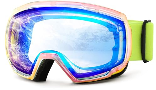 FEISEDY Skibrille Herren Damen Anti-Beschlag UV Schutz Schneebrille Snowboard Brille für Brillenträger Winter Sportbrille für Skifahren Fahrrad mit OTG Design B2960
