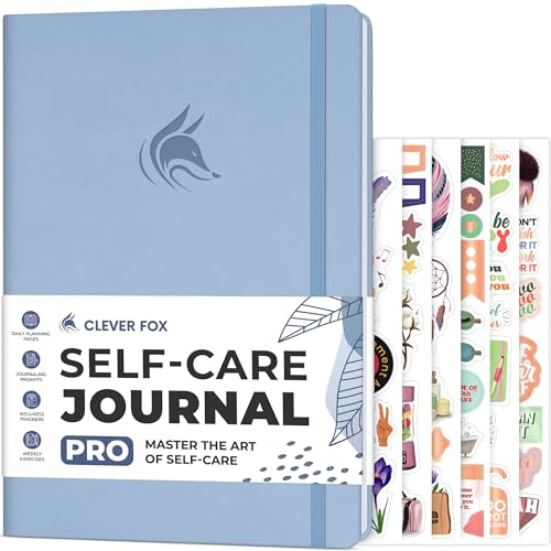 Clever Fox Självvård Journal PRO – Wellness & Daily Reflection anteckningsbok – psykisk hälsa, meditation och humördagbok för kvinnor, 17,8 x 25,4 cm (Periwinkle)