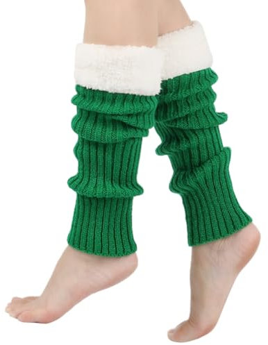 Uposao Damen Langer Winter Beinwärmer Stricken Häkelarbeit Pulswärmer Leg Warmers Frauen Mädchen Winter Crochet Stricken Stulpen Beinstulpen Beinwärmer