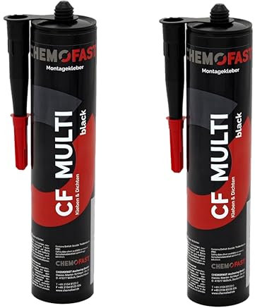 2x Remstaler MONTAGEKLEBER | Klebstoff für Beton, Holz, Metall u. Fliesen | Universalkleber - extra STARK | Innen- und Außenbereich | Wasserfest | verscheidene Farben (schwarz)