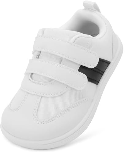 STQ KIDS Scarpe Bambino Bambina Sneakers Casual Punta Larga Leggere Primi Passi Tennis attività Outdoor Bianco Nuvola 24 EU