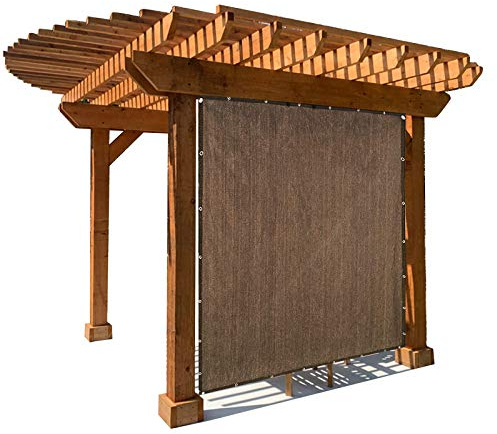 90 % skuggnät 180 g/m² solskyddande nättyg med öljetter för utomhusbruk uteplats pergola paviljongöverdrag anpassad storlek (brun 2 x 4 m)