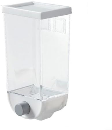 Barattolo trasparente per alimenti per cereali sfusi, dispenser di farina d'avena e organizer da parete con base antiscivolo (1,5 l, bianco)