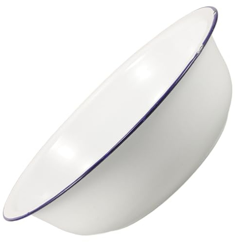 POPETPOP Pediluvio Vintage de Esmalte, Bañera Pies de 30cm, Blanco, Fácil de Limpiar, Uso Versátil en Casa y Lavadero