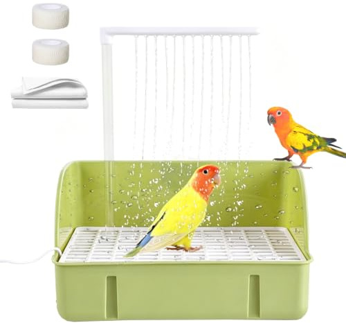 HUIKUANGEU Bañera Automática para Pájaros,Baño Automático de Loros,Bañeras para Pájaros,Bañera de Ducha para Pájaros,Baño de Pájaros para Jaula,para Agapornis Gorriones Canarios Baño
