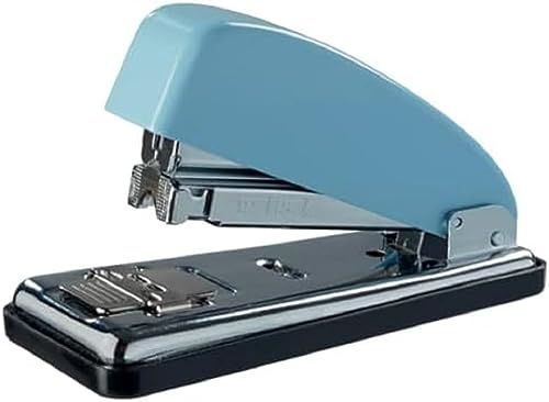 Petrus 624404 - Grapadora Metálica Oficina Mod. 226 Retro, Capacidad 30 Hojas, Tecnología de Impacto Directo Patentada, Carga Frontal Automática, Grapado Cerrado, Abierto y Clavado, Color Fondant Blue