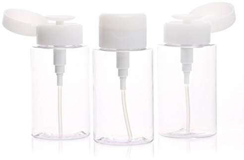 SUPVOX Pump Bottle - 3Pcs 300ml Makeup Remover Pump Bottle Empty Lockable Pump Dispenser Cosmetic Press for Outdoor Trip Travel