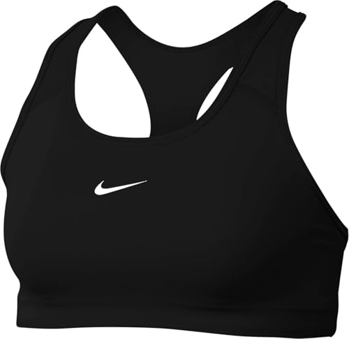NIKE Med Pad Bra Sports Bra, Mujer, Black/(White), XL