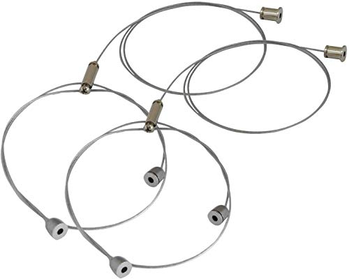 1x Seilabhängung Einbauset 1M Drahtseil Y Aufhängung Chrom für LED Zubehör, Panel, Lampen inkl. Schrauben, Dübel