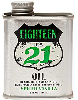 18.21 Man Made OIL - Beard, Hair & Skin - Spiced Vanilla, 2 oz (Pack of 1)