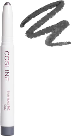 COSLINE Eyeshadow Lidschatten Nr. 302, Farbe: Grau, Puderstift in handlicher Stiftform, Praktisch für unterwegs, Vegan, Made in Germany
