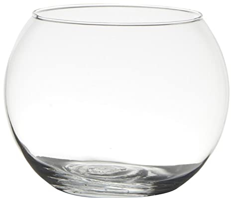 INNA-Glas Vaso a Sfera per Candele TOBI Earth in Vetro, Trasparente, 13cm, Ø16cm - Vetro per Candele