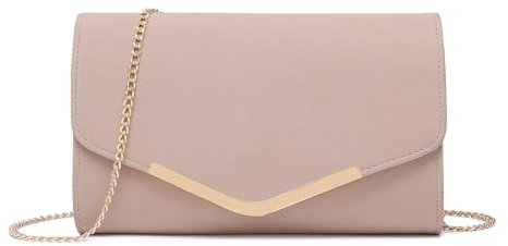 Miss Lulu Damen Clutch Elegante Umschlag Abendtasche mit Kette Hochwertige Handtasche für Hochzeit Party und Abschlussball
