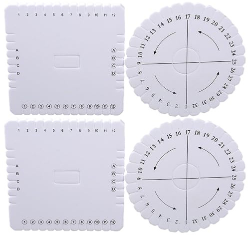 RLMVGBX Kumihimo Braiding Disks, Round & Square, White, Pack of 4