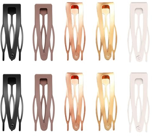 LMOGWL 10pinzas para el cabello con doble pinza,pinzas metálicas de doble barra de 5 cm con cierres a presión,adecuadas para mujeres y niñas,para peinar y arreglar el cabello,accesorios de peluquería