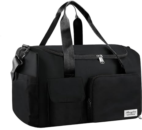 Lychico Large Sports Duffle Bag with Shoe Compartment, Waterproof Gym Bag for Men & Women, Multi-Compartment Holdall for Travel, Work, Overnight