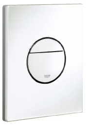 GROHE Plaque de commande WC Sail pour toilette suspendu (Double boutons WC interrompables, pour soupage pneumatique, montage vertical ou horizontal) Blanc Alpin, 38965SH0 (Import Allemagne)