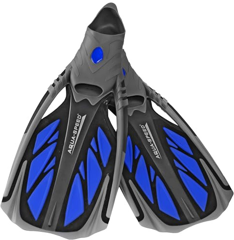 Aqua Speed INOX Palmes Unisexes | Palmes de plongée | Palmes de Natation | Palmes de Snorkeling | Gris/Bleu | Taille: 40/41