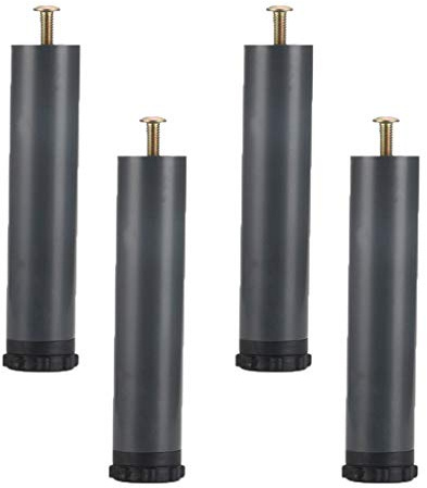4 Gambe per Mobili Piedini Letto Gambe Cilindriche Piedini per Mobili Regolabili Gambe per Mobili Acciaio Piedi di Supporto Del Letto Accessori per Giroletto Piedi per Mobili con Viti,Grigio(23cm)