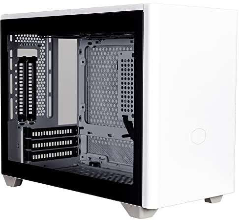 Cooler Master MasterBox NR200P Mini Computer Case ITX - Pannello Laterale in Vetro Temperato, Opzioni Raffreddamento Superiori, Display GPU Verticale, Accessibilità 360 Gradi - Bianco