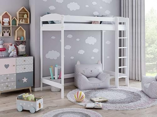 MEZZO18 - Cama entrepiso (90 x 190 cm), color blanco