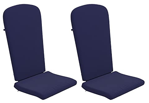 Flash Furniture Charlestown Set of 2 Adirondack Chair Cushions - Blue Fabric Cushions - 2 Thick Padding - Indoor/Outdoor - Patio Chair Replacement Cushions