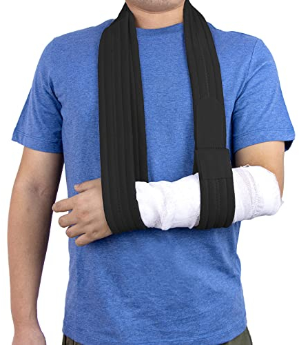 yeloumiss Armschlinge Schulter Einstellbar Arm Schulterschlinge Leicht Komfortabel Armschlaufe für Damen und Herren für Rechts Links für Handgelenk Hand Ellbogen Arm verletzt 160cm (Schwarz)